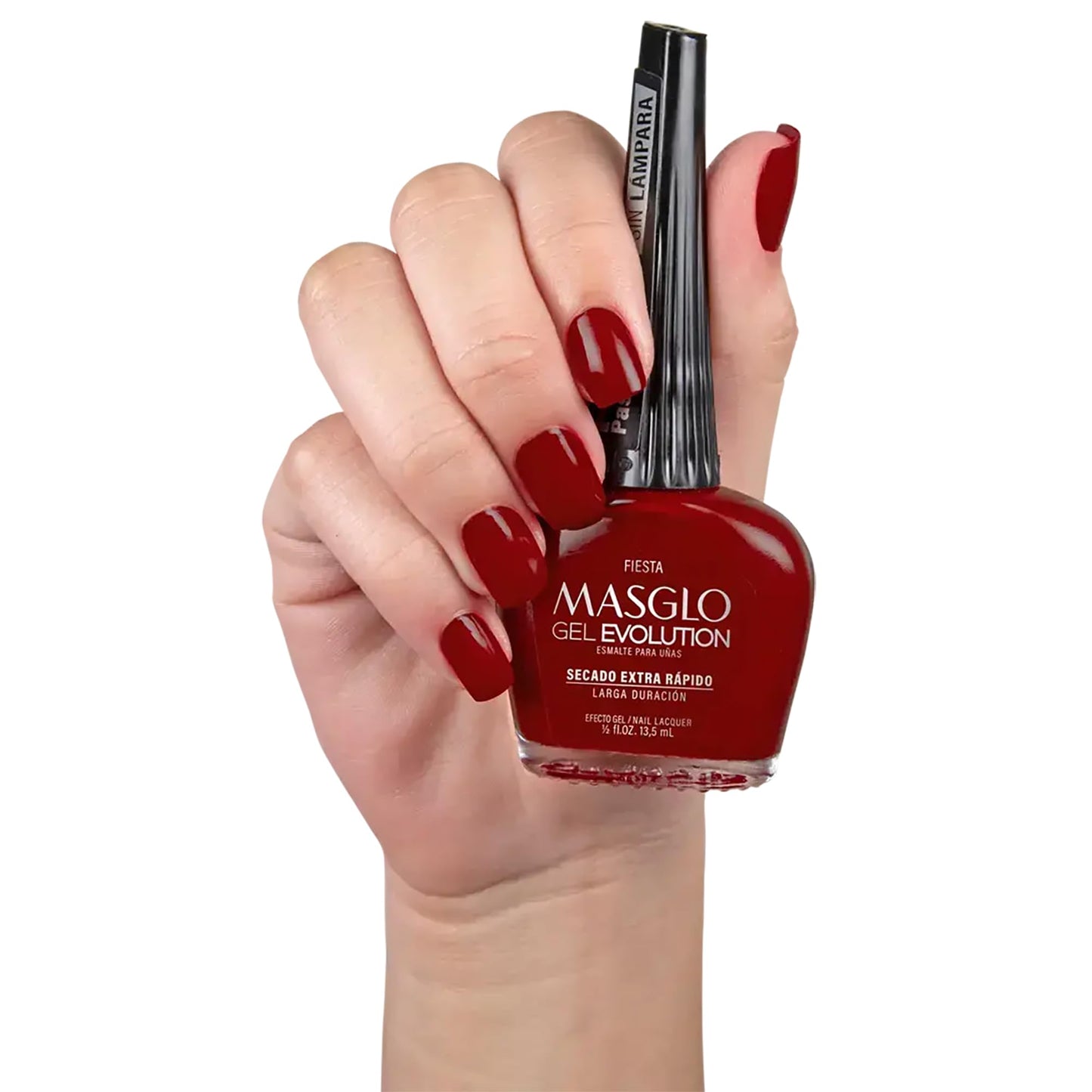 MASGLO- GEL EVOLUTION Esmalte de Uñas Efecto Gel, Sin Lámpara UV/Led, Duración Hasta 12 días, 3 uds - Kit Base, Esma