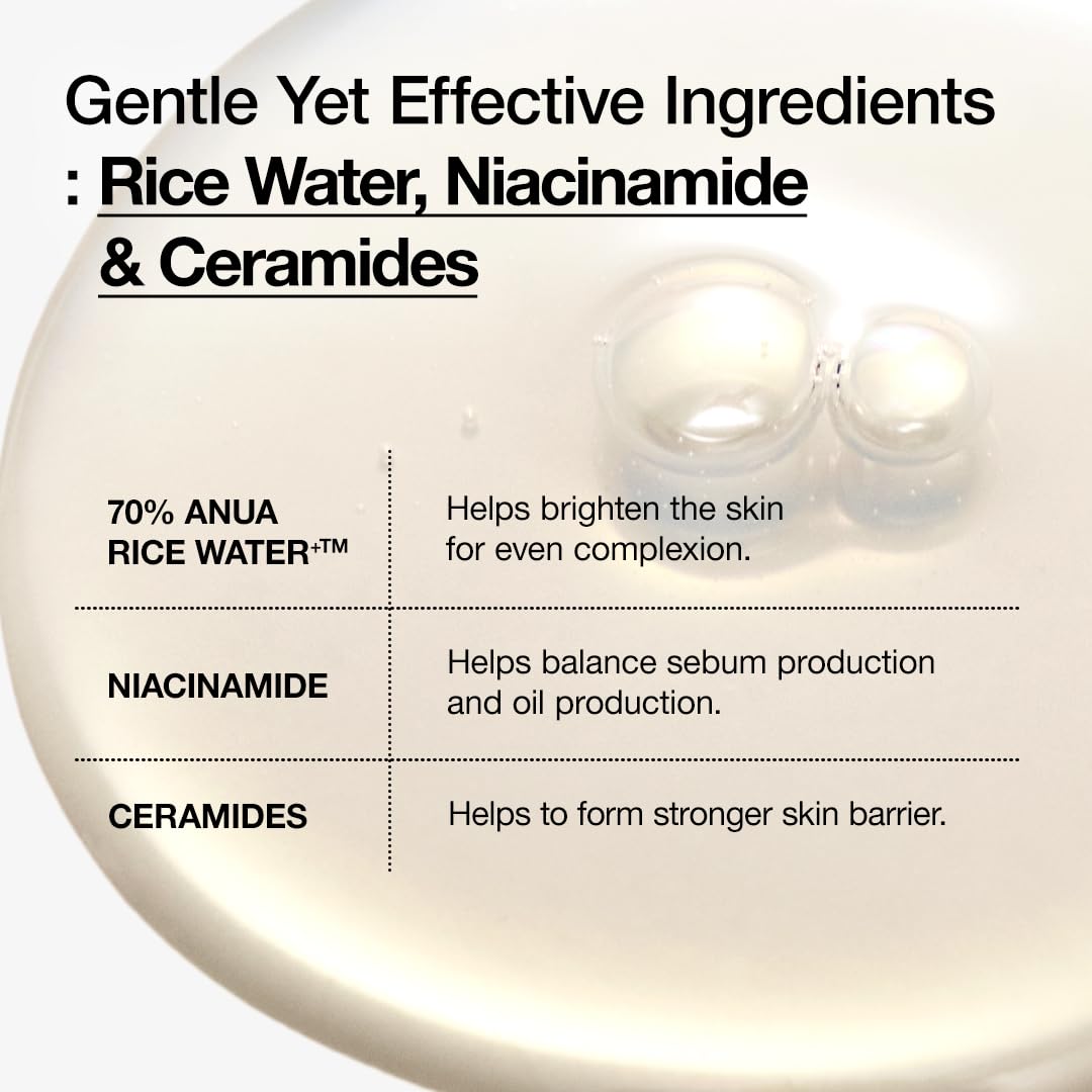 Rice 70 Glow Milky Toner, for Glass Skin and Brightening, Rice Water, Niacinamide, Ceramides, Panthenol, Fragrance-Free, Non comodogenic, Fungal Acne Safe, Korean Skin Care, 250ml | Skincare Coreano