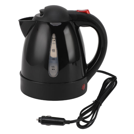 Hervidor Eléctrico de Viaje de 24 V para Camión de Coche, Taza Calefactora de Coche de 1000 Ml con Apagado Automático, Hervidor de Agua Caliente Portátil de Acero Inoxidable 304