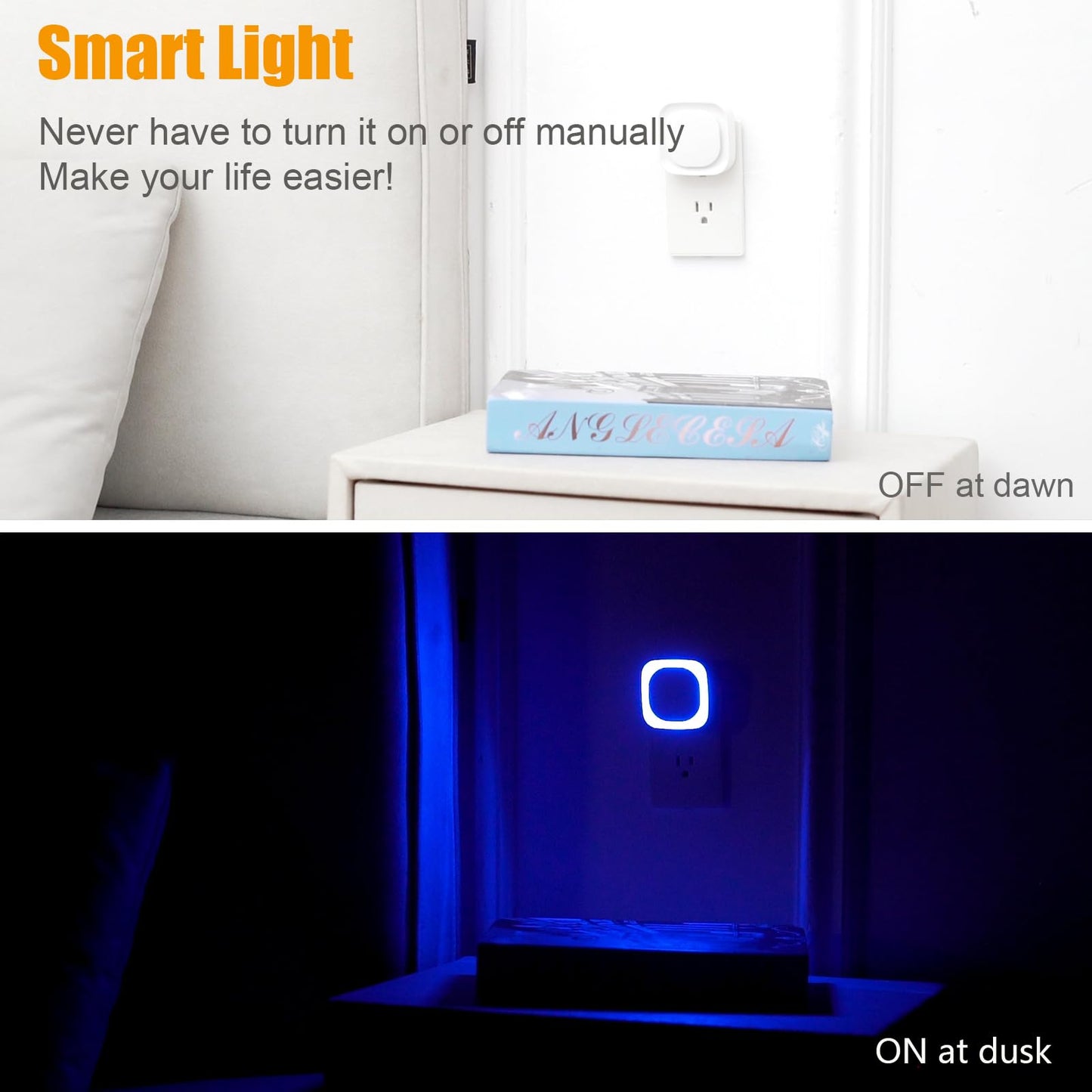 Luz Nocturna LED Yunlex Azul con Sensor Automático Regulable para Baño, Pasillo, Escaleras, Cocina, Recámara y Cochera
