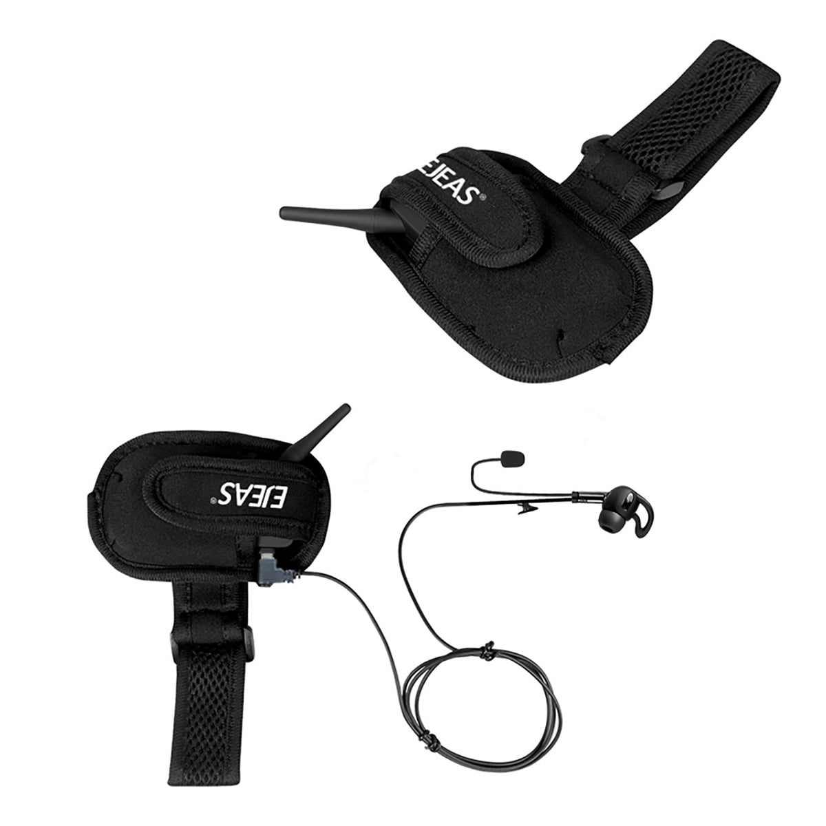 Intercomunicador Bluetooth EJEAS V6C Negro 1200M con Auricular y Brazalete para Árbitros de Fútbol y Deportes (2 Pack)