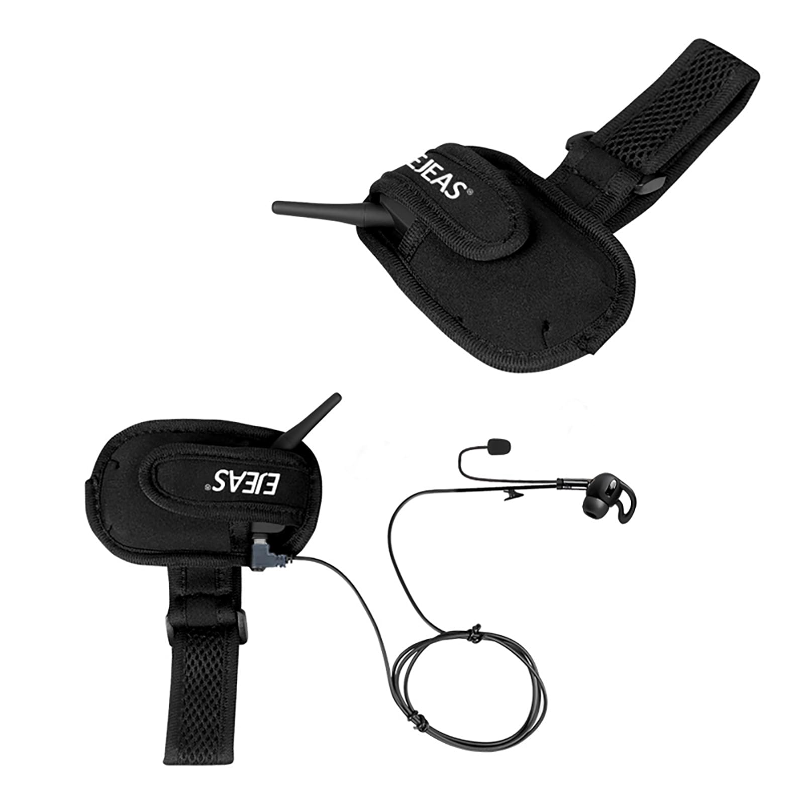 EJEAS V6C Intercomunicador Bluetooth para Árbitros de Fútbol, 1200M con Auricular y Brazalete Negro, Bluetooth 5.1, 1 Pack
