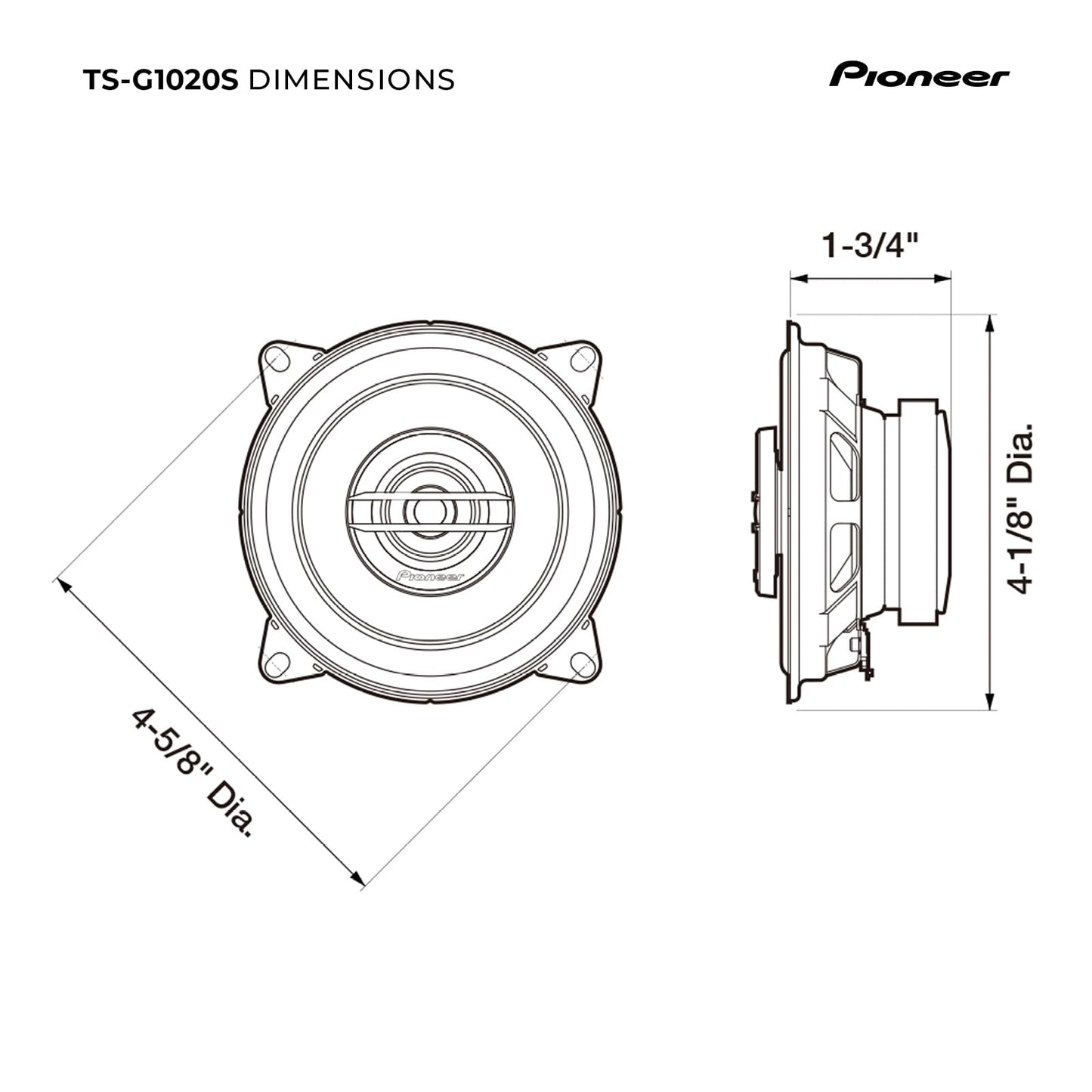 Pioneer Car 4" 2 Way 200w