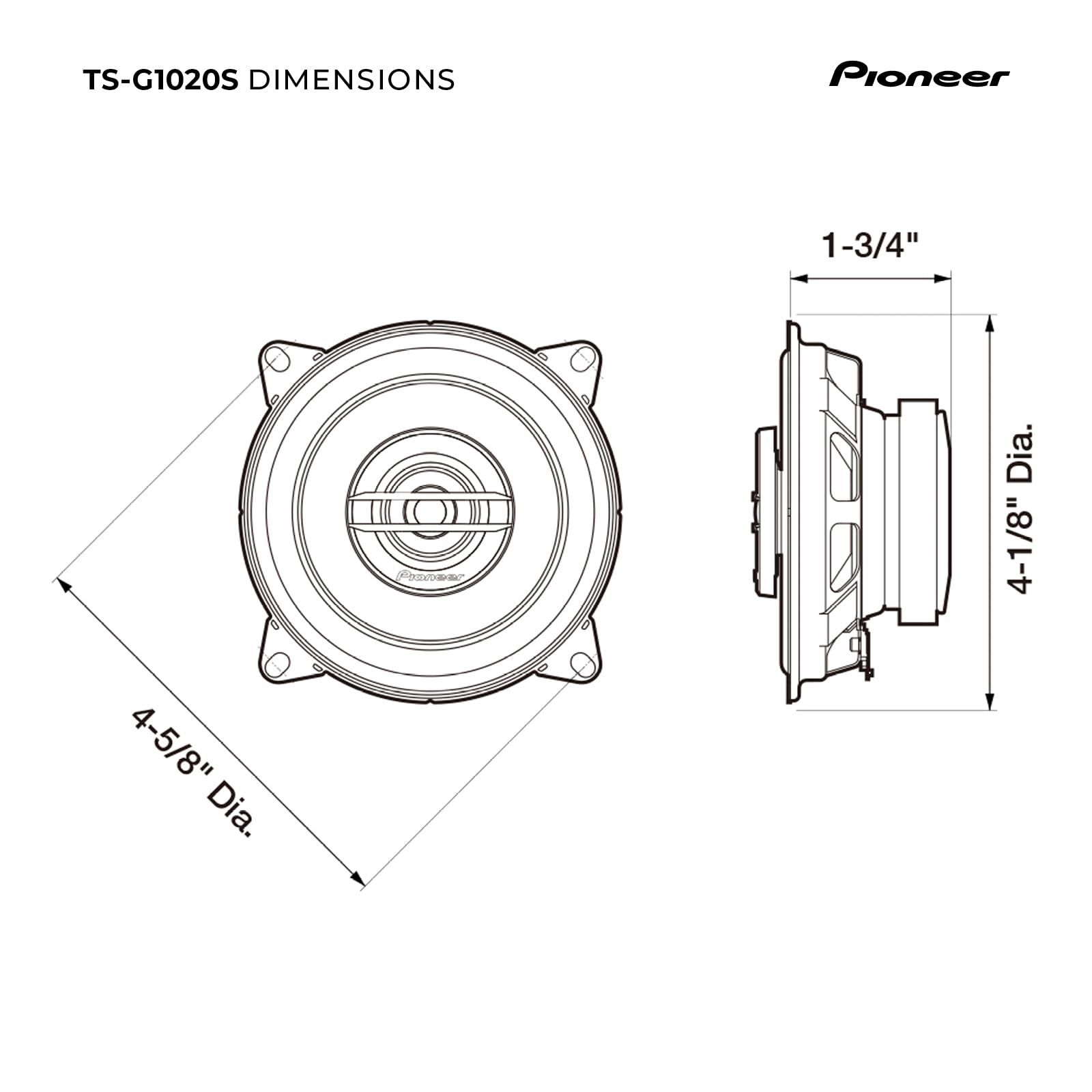 Pioneer Car 4" 2 Way 200w