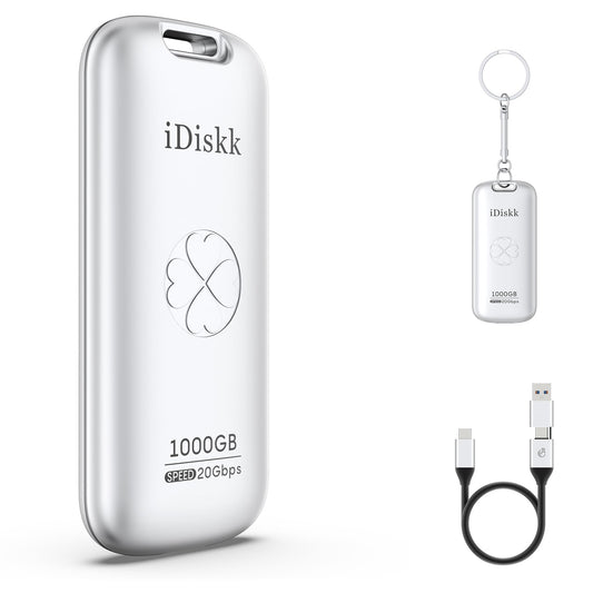 iDiskk SSD externo 1 TB de alta velocidad 2000 MB/s | Tamaño de bolsillo | USB 3.2 Gen2X2 | Compatible con Xbox, PS4, iPad, PC y Mac