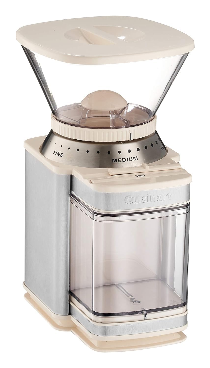 CUISINART - Molinillo de café eléctrico de un solo toque con selector de molienda de 18 posiciones, acero inoxidable, DBM-8CRMP1, crema