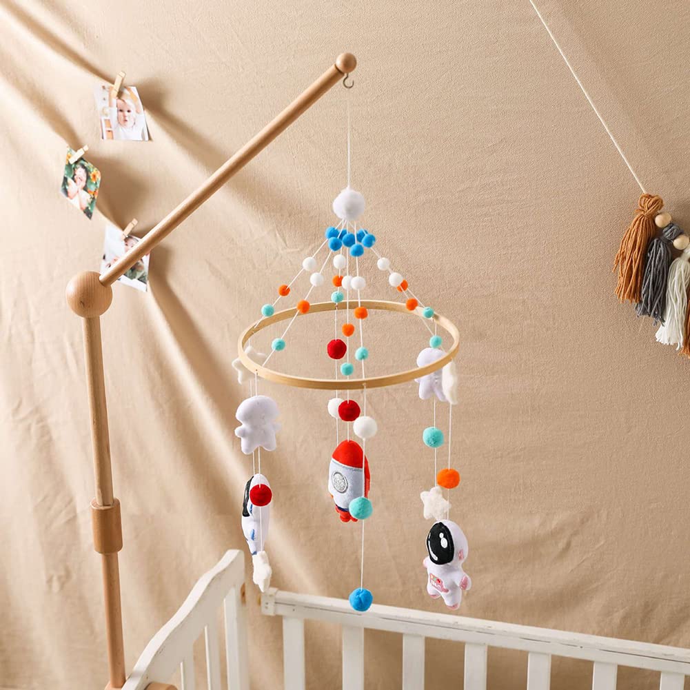 Eforcase Móvil para cuna Astronauta, Móvil de bebé para cuna, Decoración de guardería y techo, Baby shower, Cumpleaños, Navidad, Madera