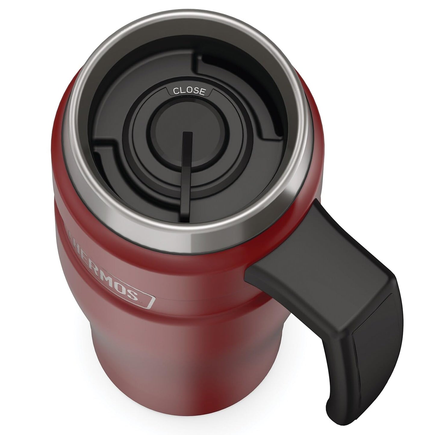 Taza de Viaje THERMOS Rojo Rústico Acero Inoxidable Aislada 16 oz