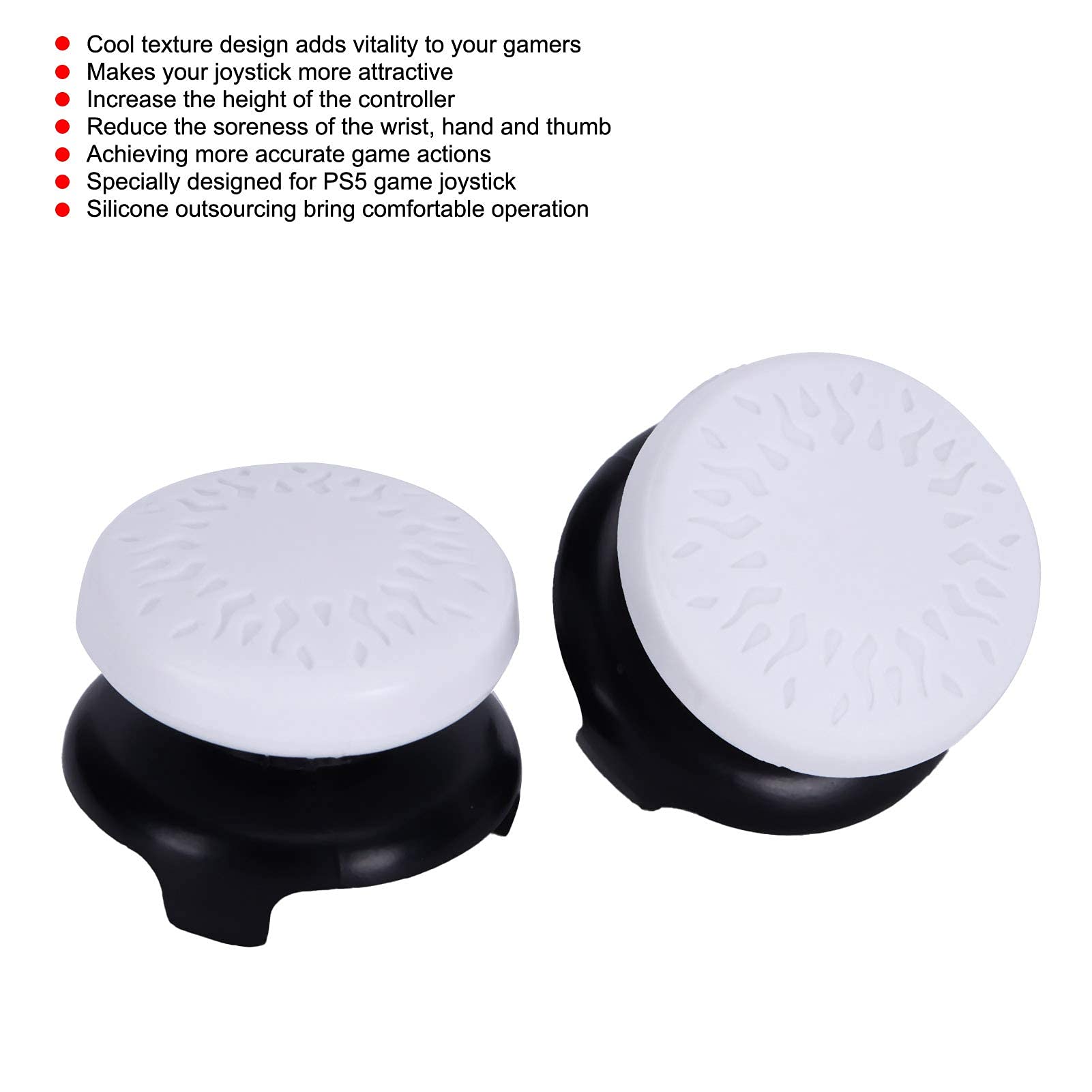 Agarre de Pulgar de Silicona ASHATA Blanco para PS5