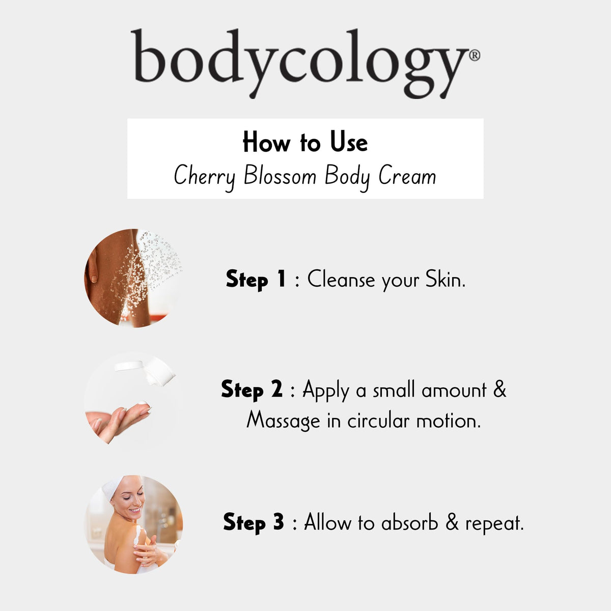 Bodycology Cherry Blossom Moisturizing Body Cream para Mujer, 8 Oz/227 gr