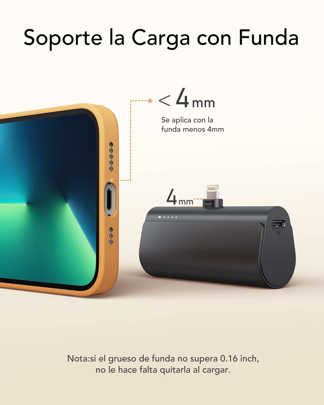 Batería Portátil MOFIT Blanca con Carga Rápida 5000 mAh para iPhone