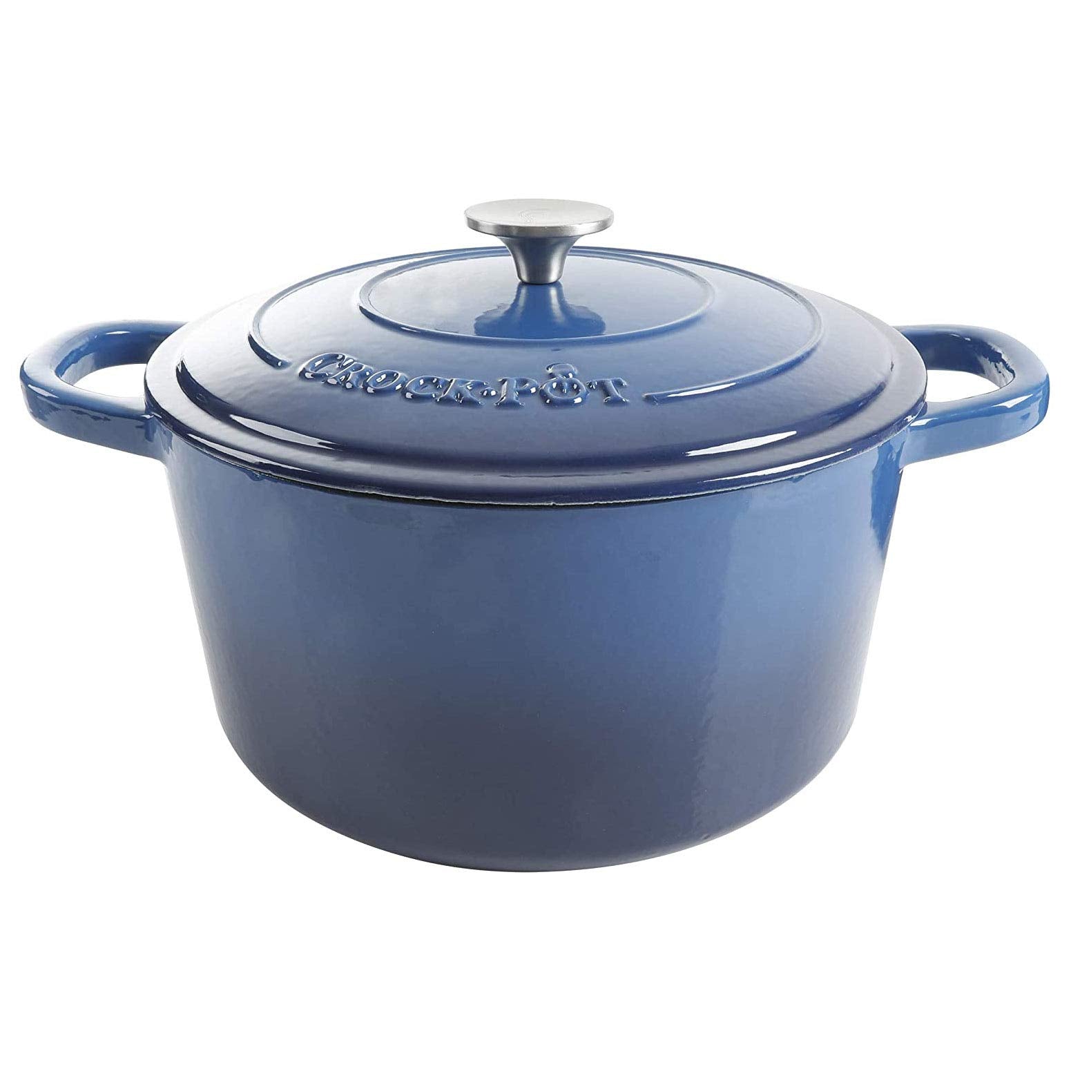 Crock Pot Olla, horno holandés redondo, Sapphire Blue, 7-Quart, 1