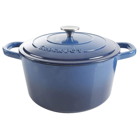 Crock Pot Olla, horno holandés redondo, Sapphire Blue, 7-Quart, 1