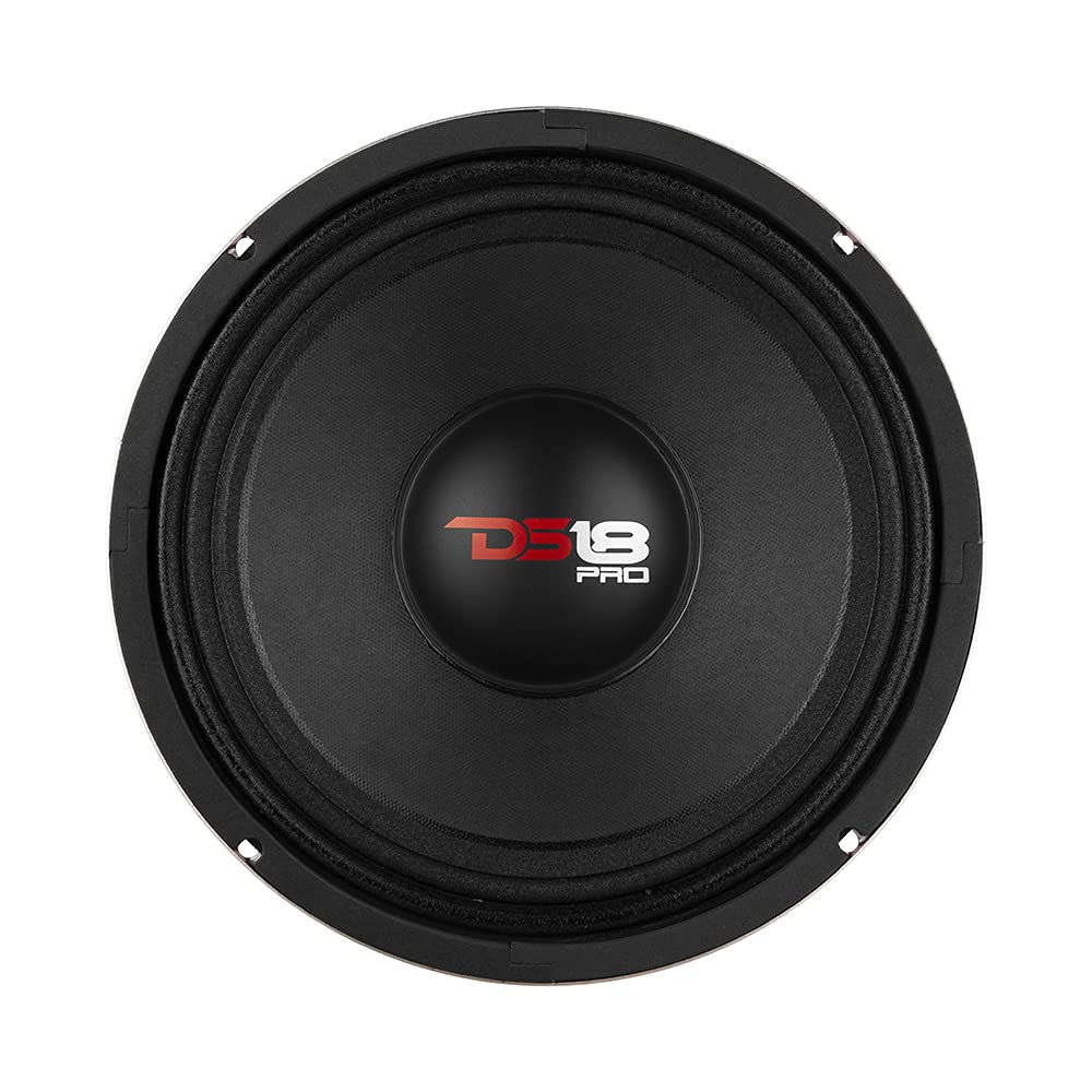 DS18 PRO-X10M Loudspeaker - 10", Midrange, Red Steel Basket, 600W MAX, 300W RMS, 8 Ohms - Premium Quality Audio Door Speakers for Car or Truck Stereo Sound System (1 Speaker)