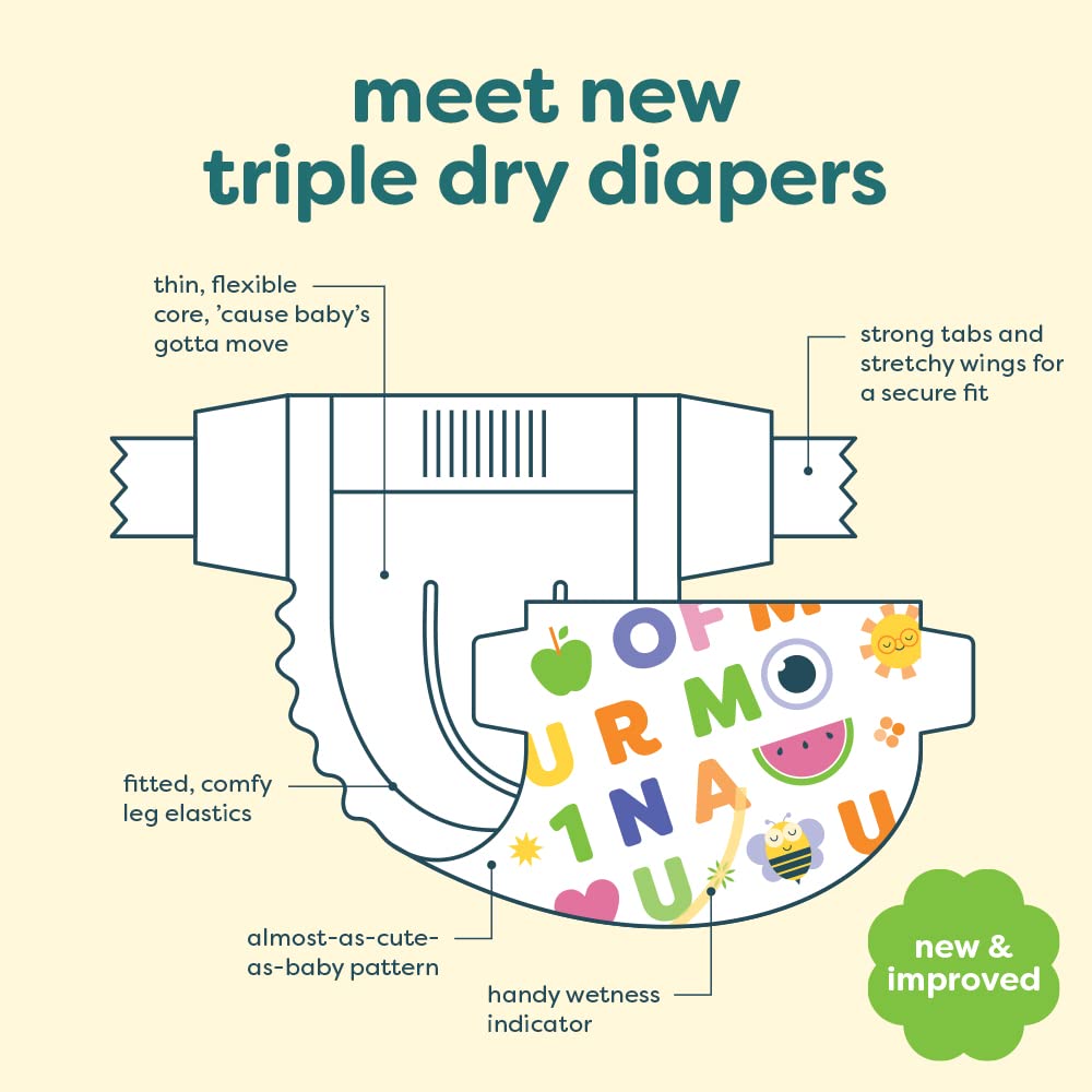 Babyganics Talla 5, 100 unidades, absorbentes, transpirables, pañales de triple protección en seco