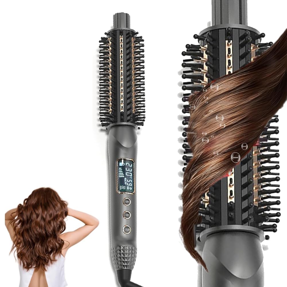 Cepillo Curling Hierro de Cerámica Sakura con Pantalla Digital para Cabello Soplado