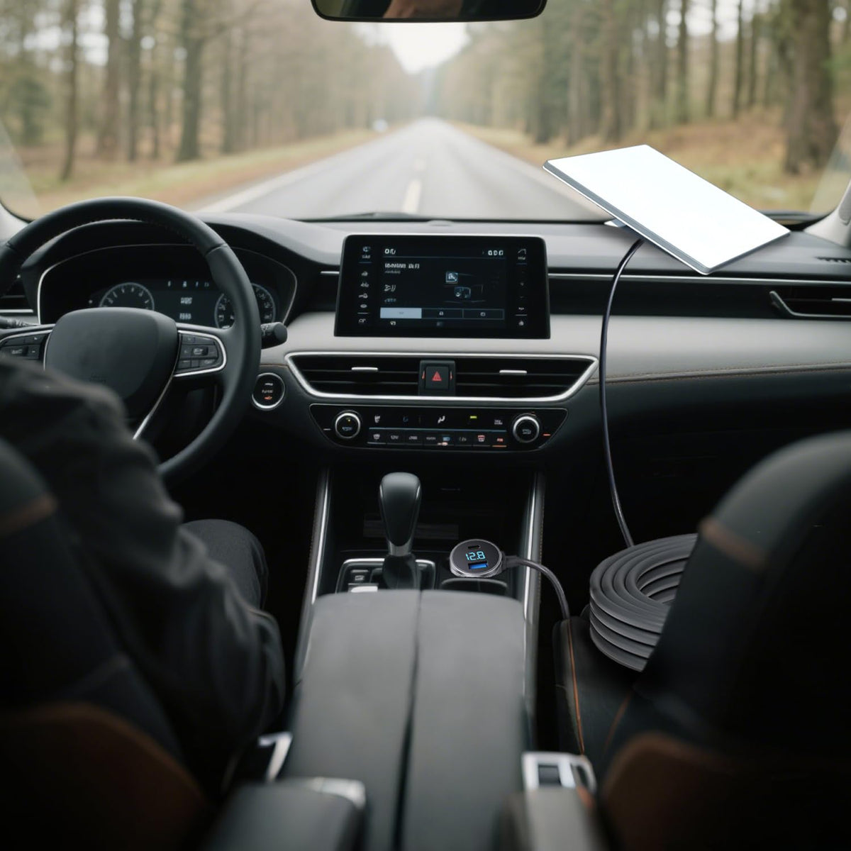 Cable de Alimentación rvicees Negro para Coche Starlink Mini con Pantalla Digital y Puerto US