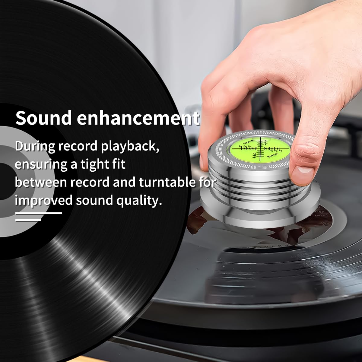 Viborg 50HZ 3 In 1 Record Clamp LP Disc Stabilizer Turntable Silver For Vibration Balanced