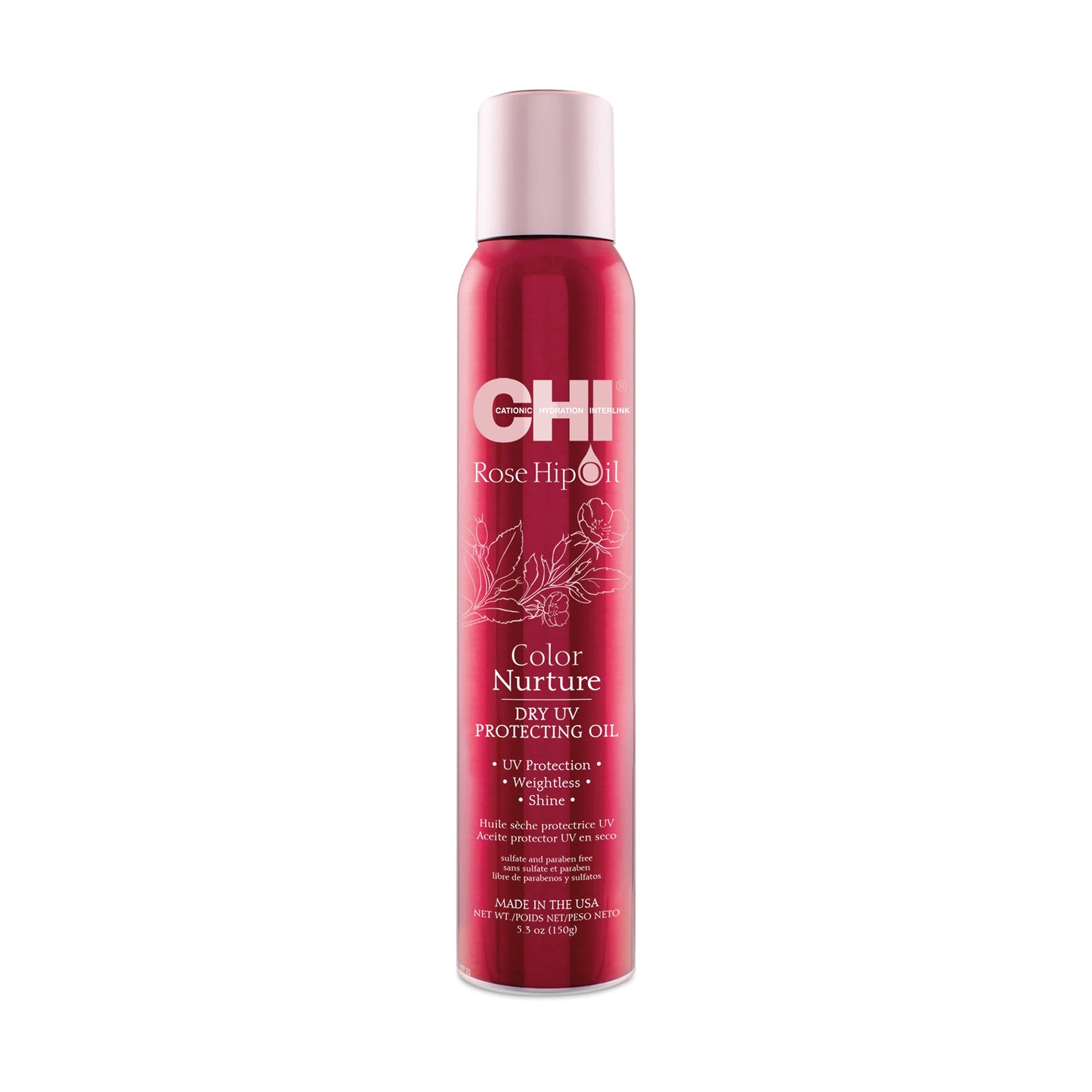 CHI Rose Hip Oil Color Nurture UV Protecting Dry Oil for Unisex Dry Oil 5.3 oz