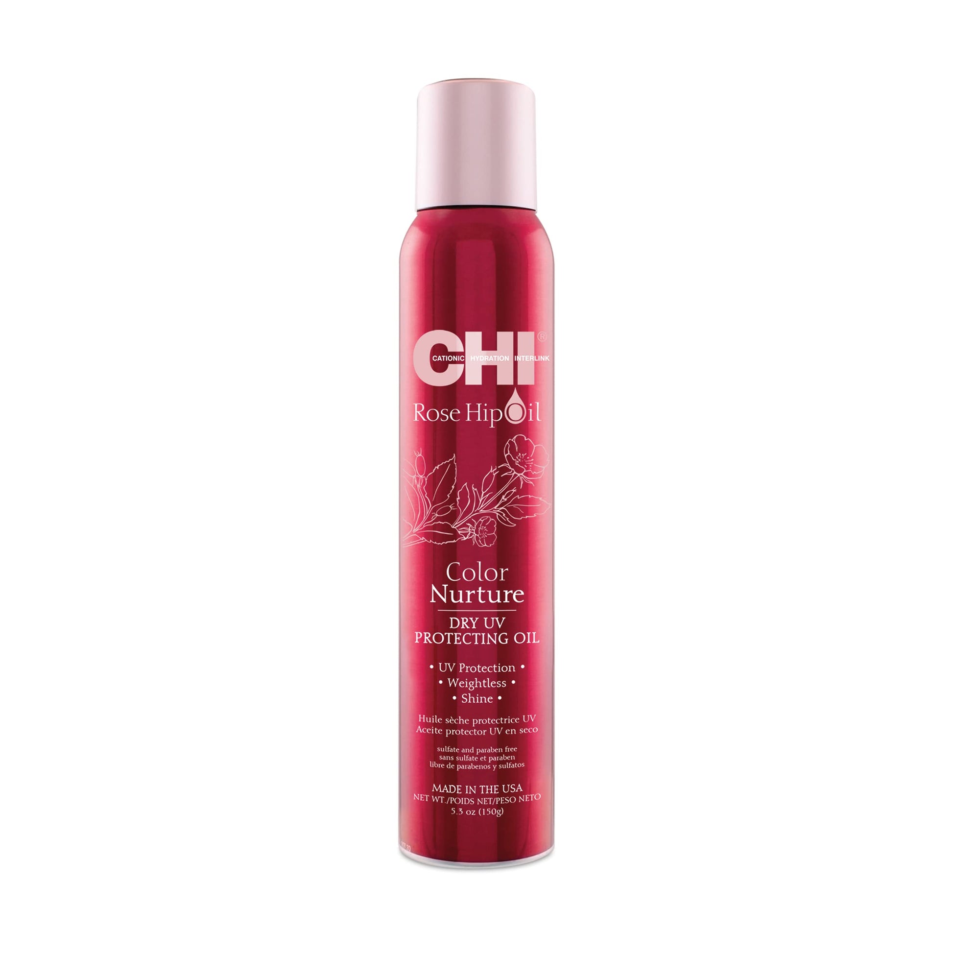 CHI Rose Hip Oil Color Nurture UV Protecting Dry Oil for Unisex Dry Oil 5.3 oz