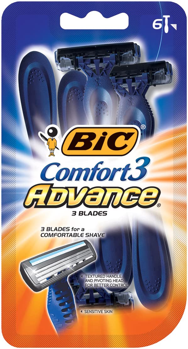 Bic Comfort 3 Advance Razors, 6 Count