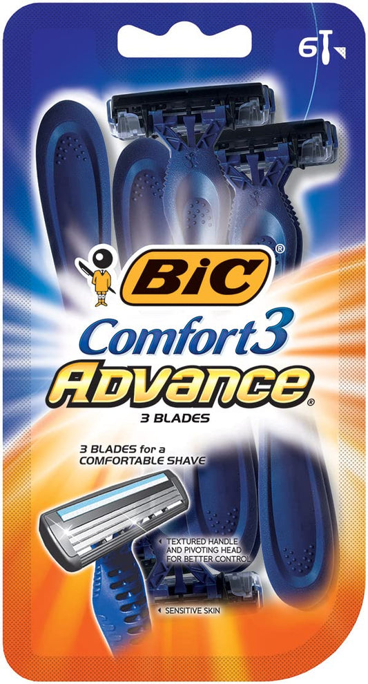 Bic Comfort 3 Advance Razors, 6 Count
