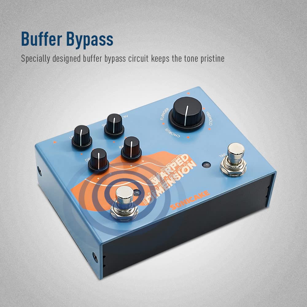 Pedal de Efectos de Guitarra SONICAKE Modulación Warped Dimension 4 Modos