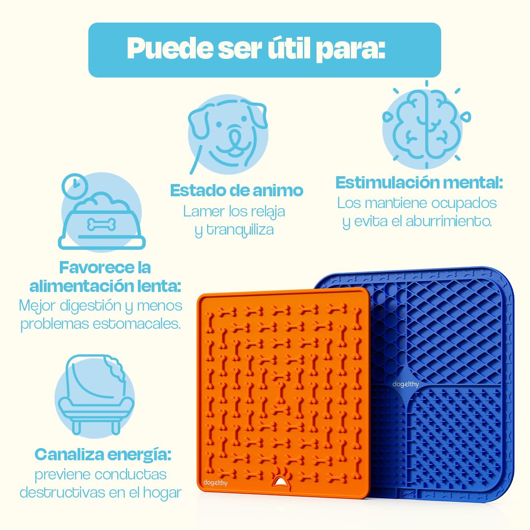 Set de Alfombrillas para Lamer Dogelthy Azul y Verde con Ventosas para Perro y Gato