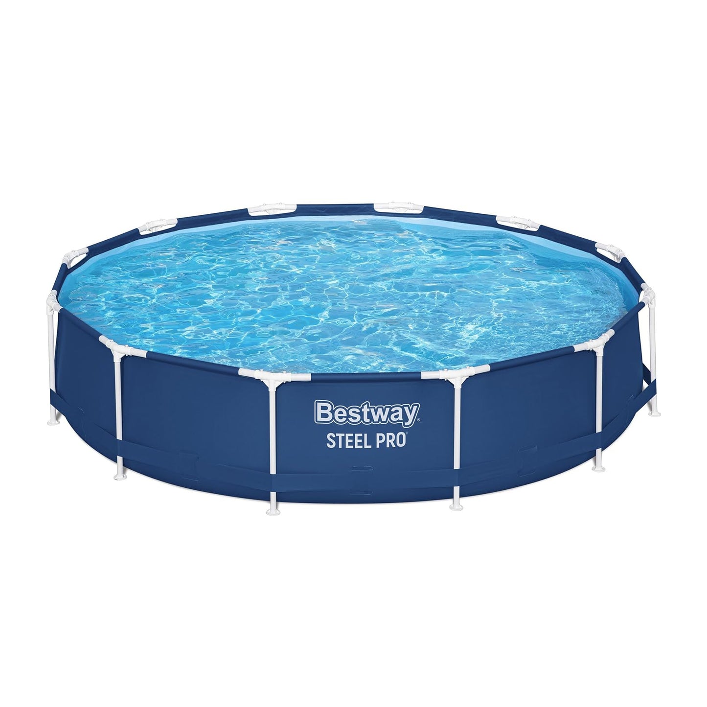 Bestway Steel Pro - Juego de piscina redonda sobre el piso de 12 x 30 pulgadas, incluye bomba de filtro de 330 galones