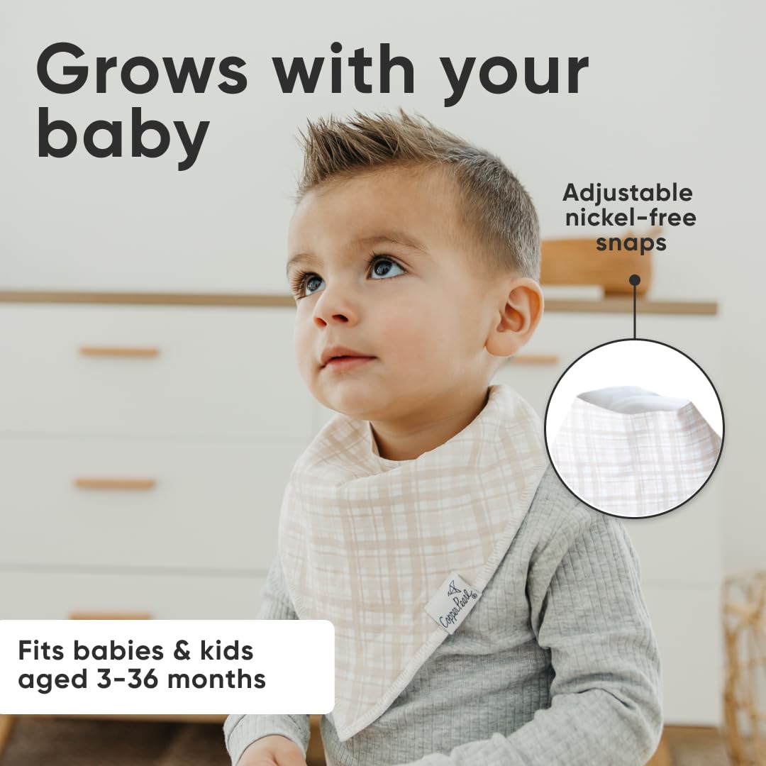 Baberos de cobre perla para bebé niño o niña, baberos bandana para dentición, baberos absorbentes para comer, recién nacido a niño, paquete de 4, Bogey