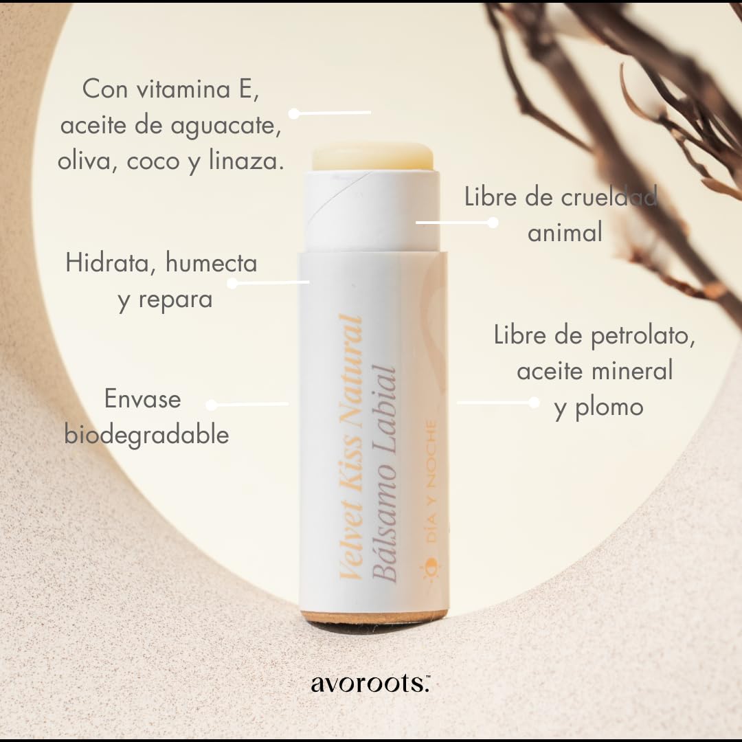 AVOROOTS PACK CON 2 BÁLSAMOS LABIALES. NEUTRO Y CON COLOR. CON ACEITE DE AGUACATE, ACEITE DE COCO, MANTECA DE KARITÉ. BRINDA HIDRATACIÓN, SUAVIDAD, BRILLO Y UN TOQUE DE COLOR.
