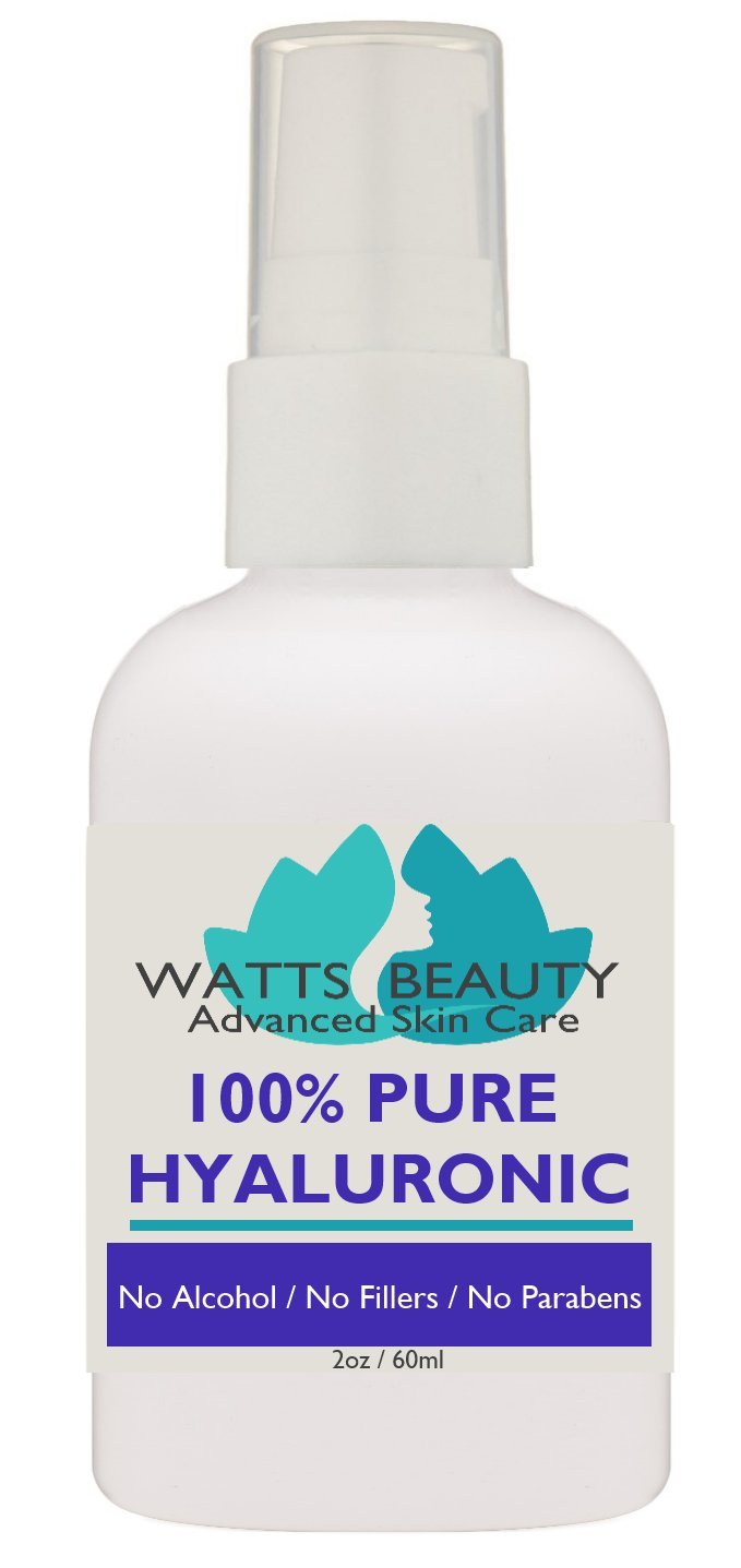 Serum Concentrado de Ácido Hialurónico 100% Puro para el Rostro - Sin Alcohol, Vegano, Hecho en EE.UU. - Combate Arrugas, Líneas de Expresión y Piel Seca - Hidratante y Reafirmante - Watts Secret
