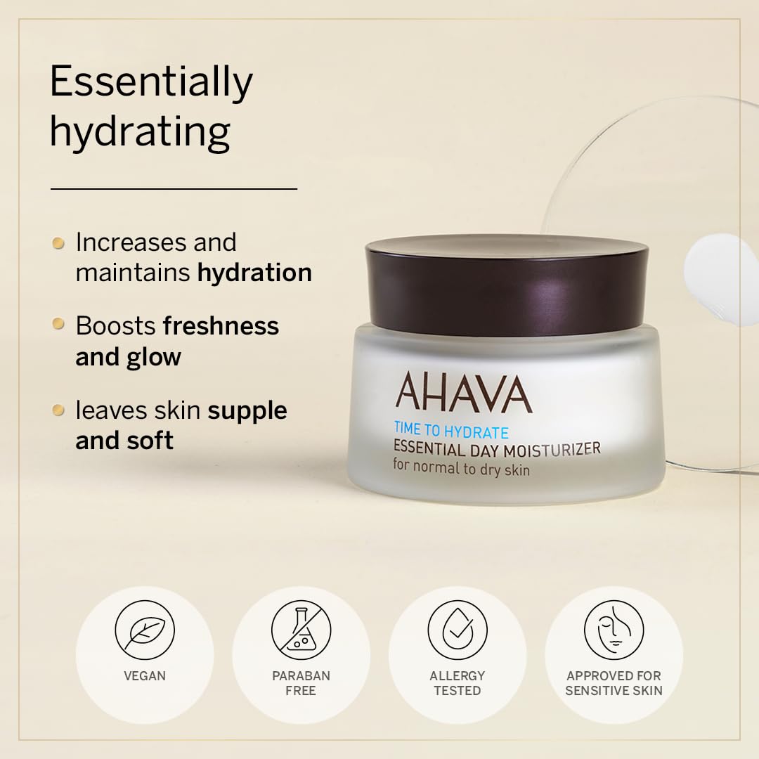 Crema Hidratante AHAVA con Minerales del Mar Muerto - Protección Diaria Esencial.