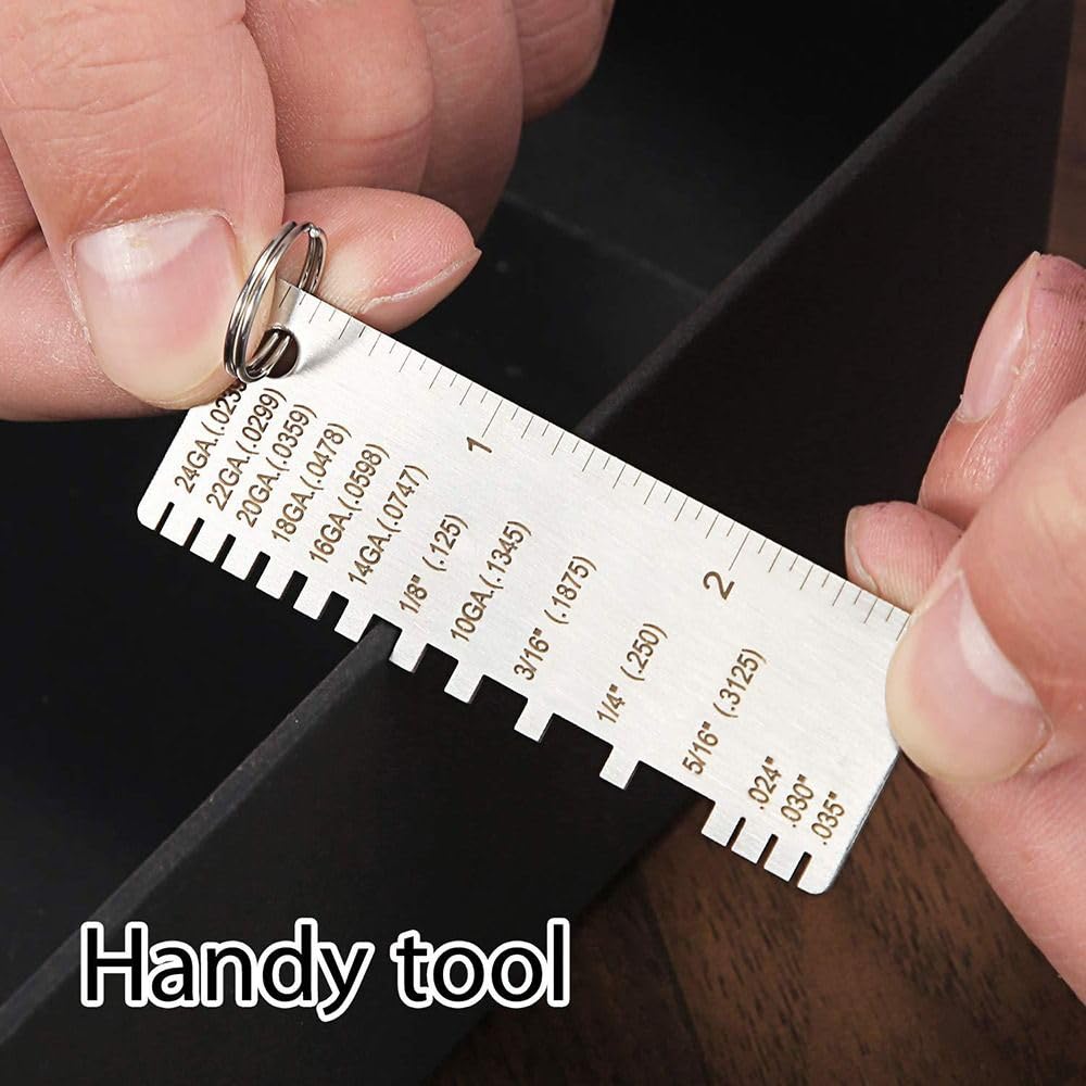 Accesorios de inspección de tamaño chapado portátil, herramienta de medición de calibre de alambre duradero, medidor de espesor de soldadura, calibre de chapa de metal
