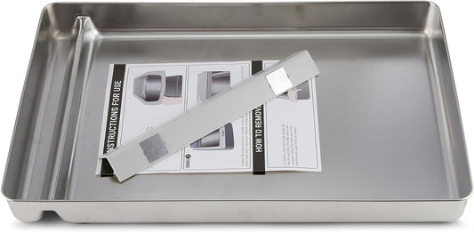 Bandeja de arena reutilizable de acero inoxidable compatible con caja de arena para gatos autolimpiable sin cucharas, nunca absorbe olor, manchas o óxido (bandeja de arena de acero inoxidable)