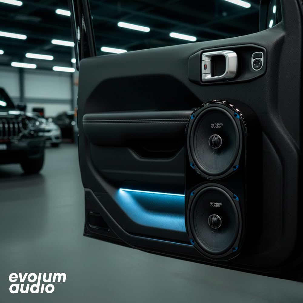 Evolum Audio - Kit Bocinas 2 Vías - Sonido Claro y Potente - Potencia RMS de 150 W - Gran Volumen y Claridad sin Distorsión - Fácil Instalación & Amplia Compatibilidad - Modelo Coaxial (6x9 in)