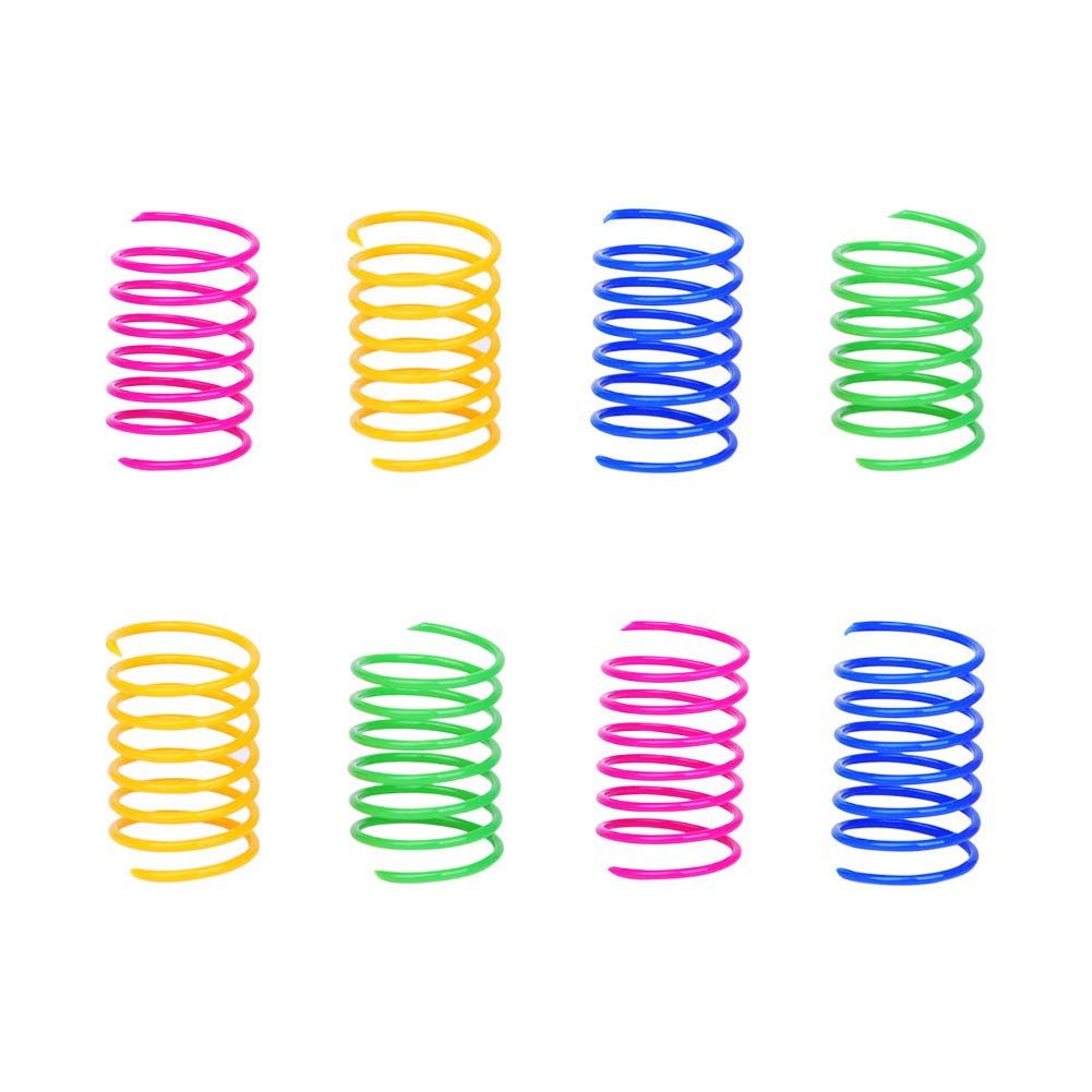 MICOKA - Muelles de muelle para gato (60 unidades), diseño de gato y gatitos en espiral para golpear, morder, caza y juego saludable activo (color al azar)