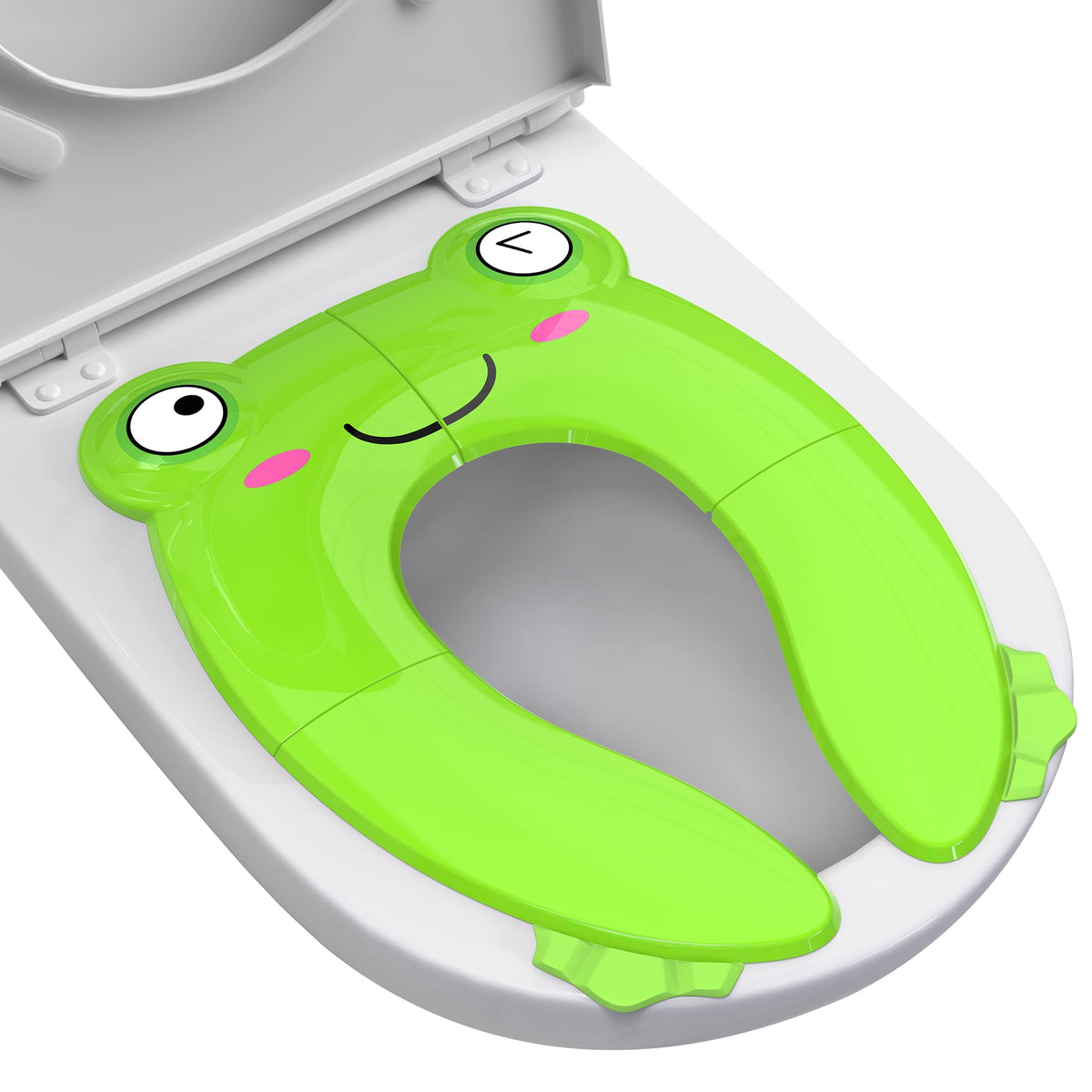 Portable Potty Seat for Toddler Travel - Foldable Non-Slip Potty Training Toilet Seat Cover for Boys/Girls, Baby/Kids with Drawstring Bag