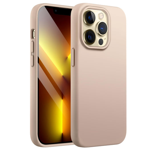 JETech Funda Silicona para iPhone 13 Pro 6,1 Pulgadas, Protectora de Cuerpo Completo con Tacto Suave y Sedoso, Antigolpes Carcasa con Forro de Microfibra (Oro)