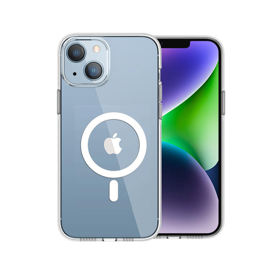 HaroKing Funda para iPhone 13/14 6.1 Pulgadas, Compatible con Magsafe circulo magnético, Acrílico RígidoTrasero con TPU Flexible, Esquinas con Absorción de Choque