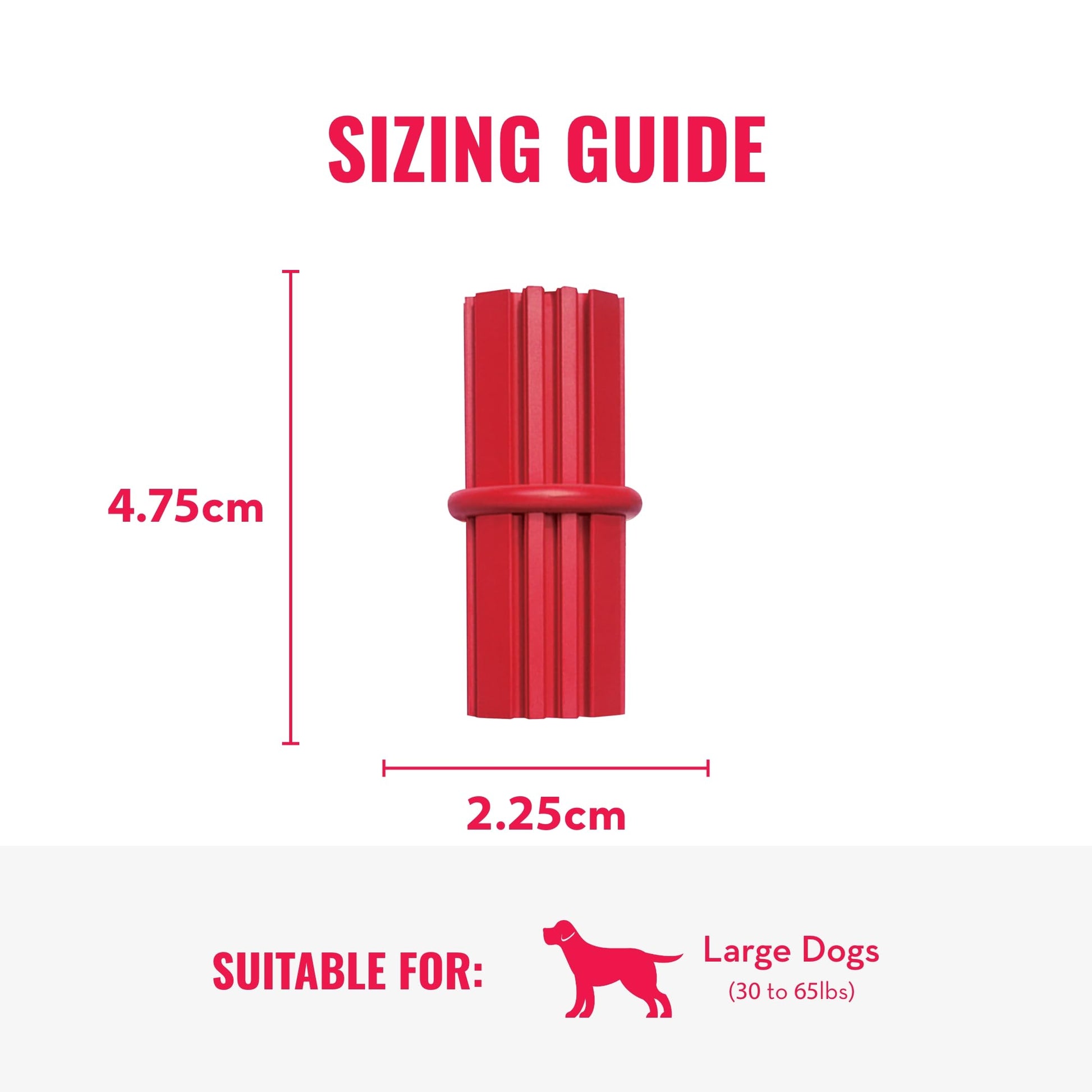 Kong Dental Stick Dog Toy, Large, Red, Pack of 1