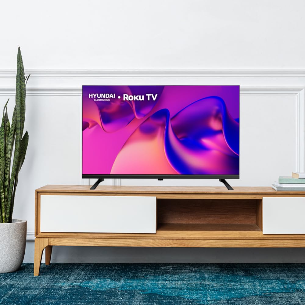 Hyundai HYLED3257RIM TV 32” Pulgadas HD Smart TV, Dolby Audio, WiFi Dual Band, Sistema Operativo Roku. Compatible con Alexa, Apple Air Play y Google Home, Diseño Border Less (2025)