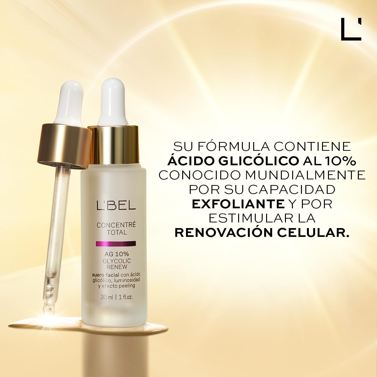 L'BEL - Concentré Total Suero Efecto Peeling 10% Ácido Glicólico 30 ml