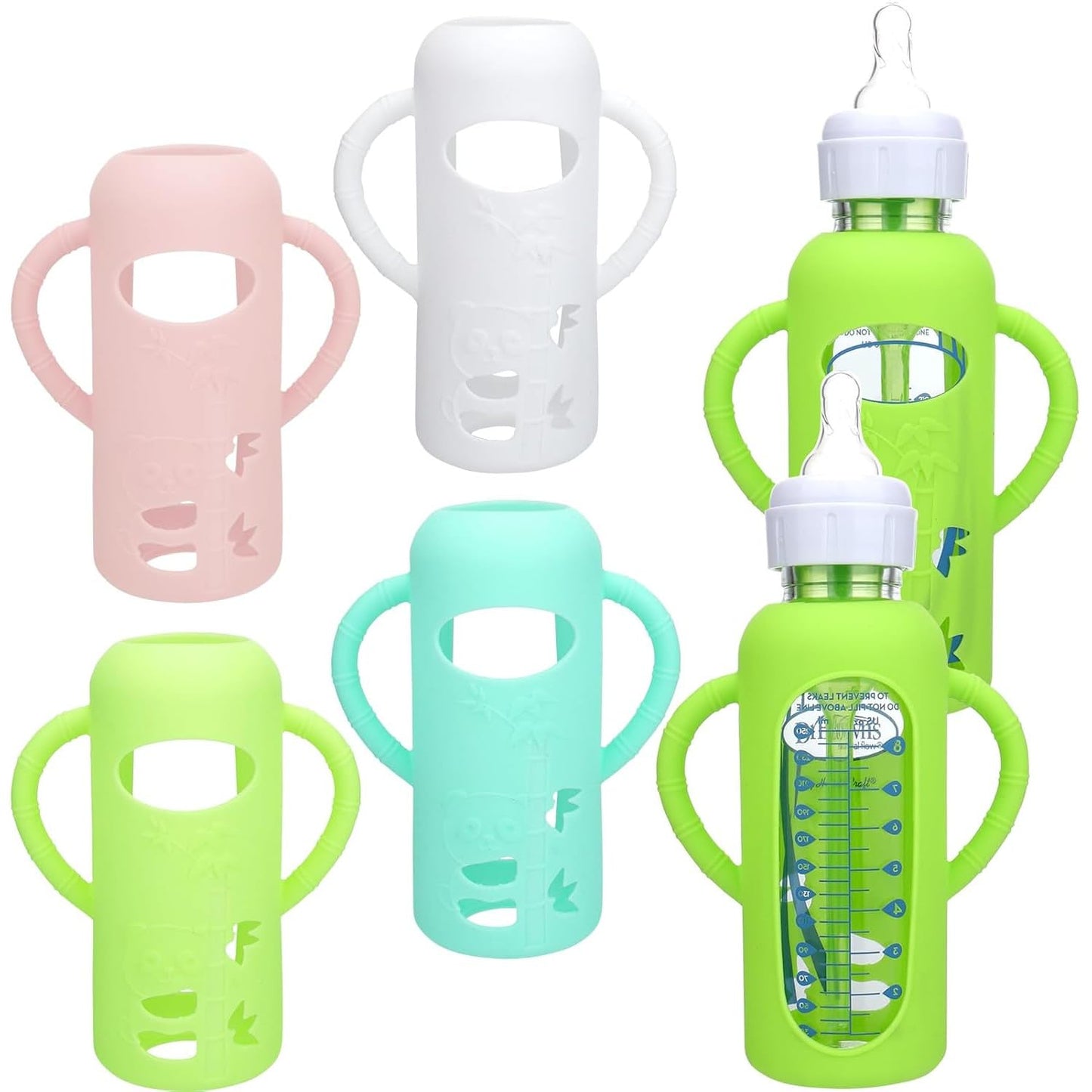 Funda de Silicona Dr. Brown's Azul Antiroturas Compatible con Botellas de Vidrio para Bebés