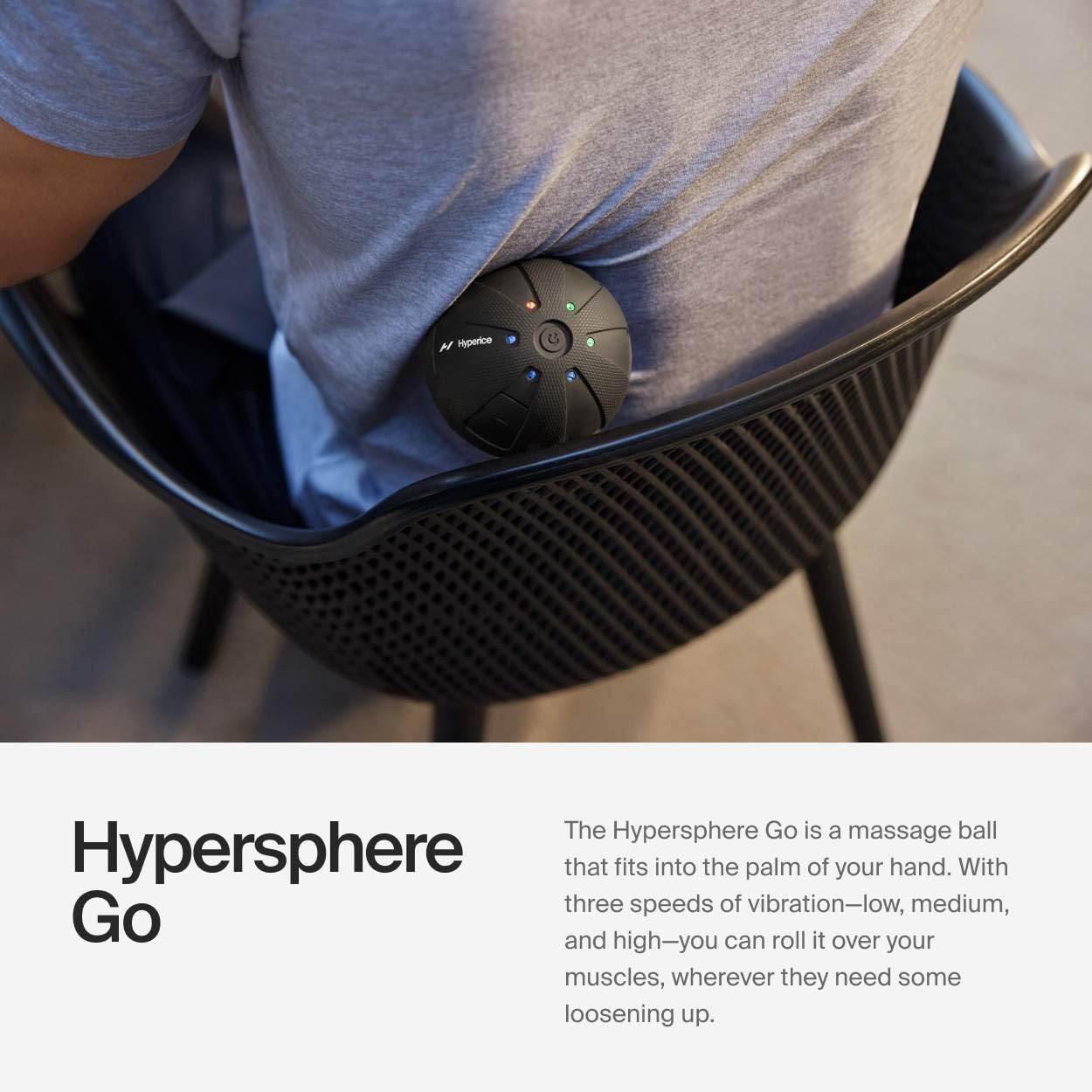 Hyperice Hypersphere Mini bola de masaje vibradora para recuperación muscular, liberación miofascial y alivio del dolor, masajeador portátil perfecto