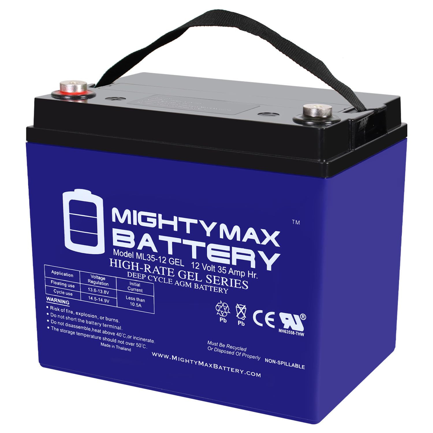 Batería Gel Mighty Max ML35-12GEL 12 Voltios 35AH Recargable SLA AGM