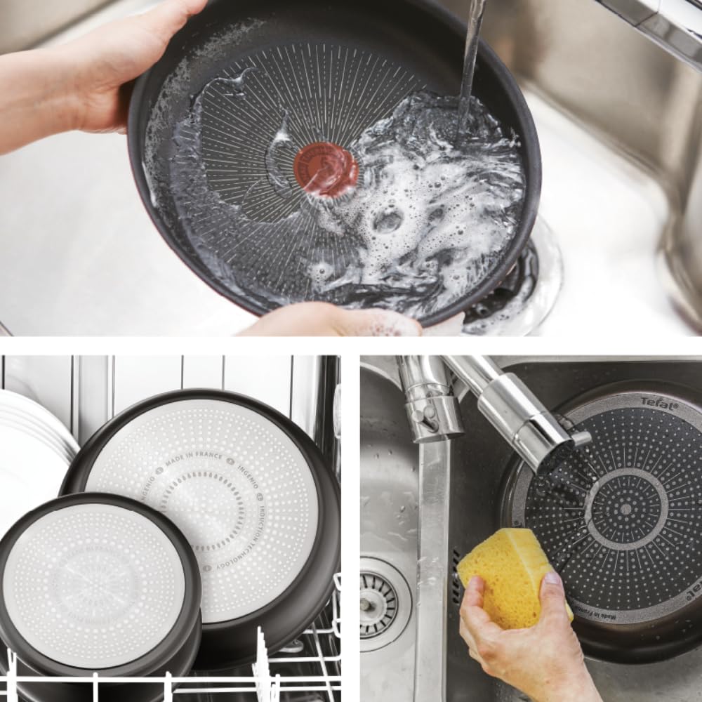 Juego de Sartenes T-fal Ingenio Natural On Azul con Mango Extraíble y Revestimiento Antiadhesivo para Cocina Saludable