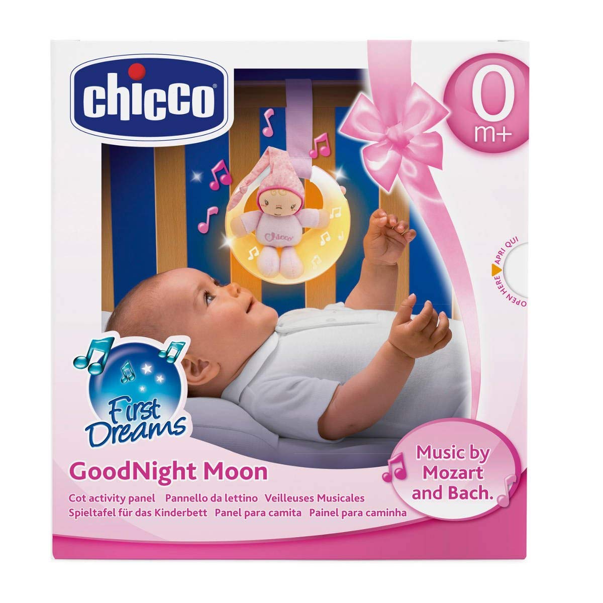 Chicco First Dreams Good Night Moon Panel para Camita, Color Rosa