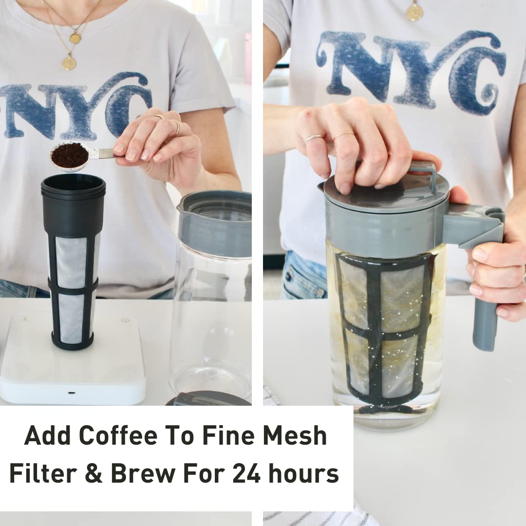 Cafetera Deluxe Cold Brew Takeya Negro 1 Cuarto de Galón