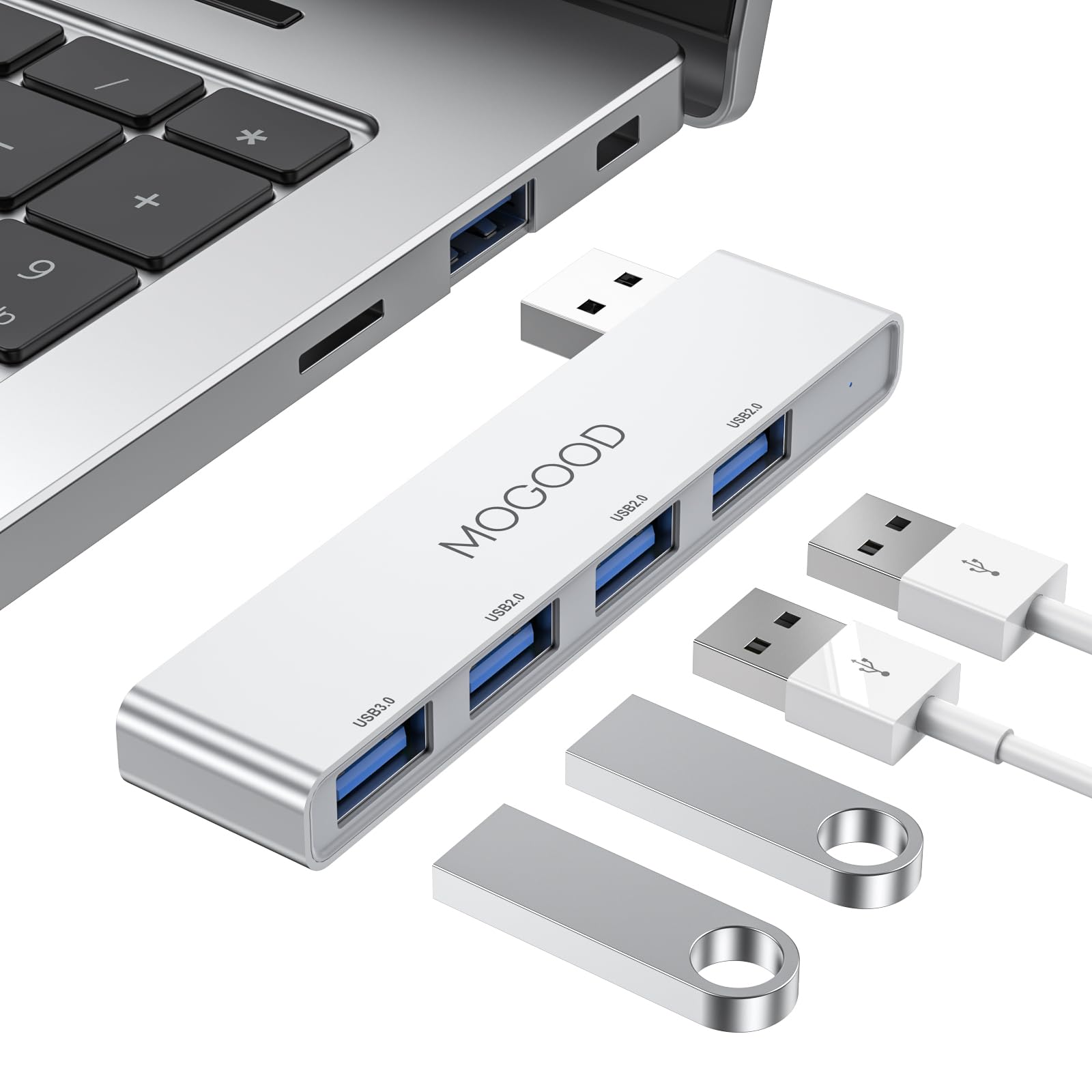 Hub USB 3.0 MOGOOD para Portátil Expansor Multipuerto en Azul